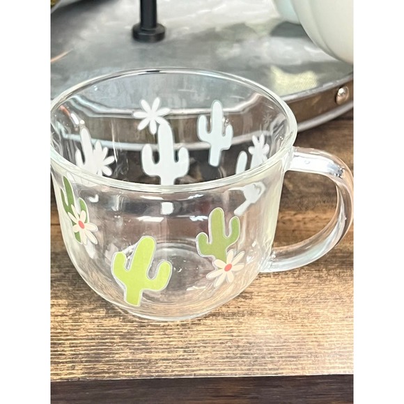 Oversized Cactus Clear Coffee Mug - Picture 3 of 4